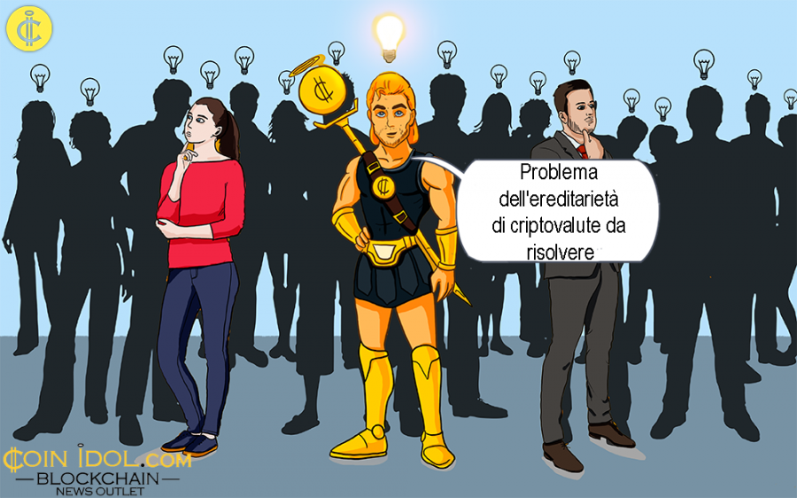 A causa della decentralizzazione  e dell'immutabilità della blockchain, è difficile accedere al portafoglio crypto nel caso in cui il proprietario deceda. Ci sono però diverse aziende che offrono soluzioni.