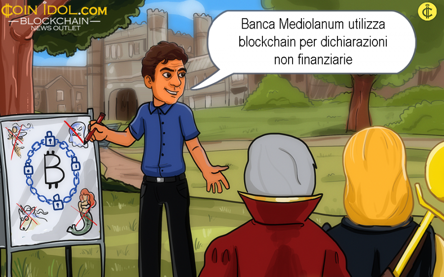 La banca ha rivelato che pubblicherà presto l'hash sul suo sito ufficiale per certificare il suo contenuto in modo assoluto e immutabile.
